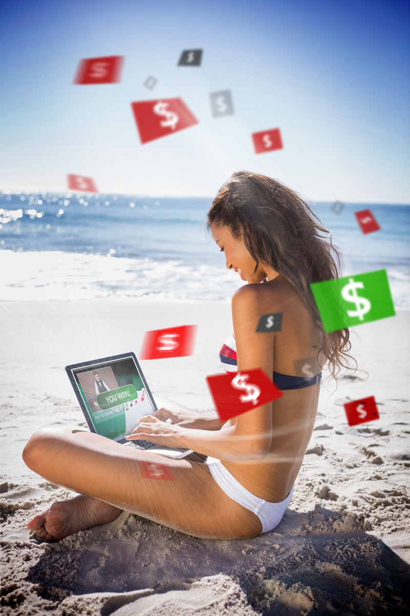 砂浜でオンラインカジノ
